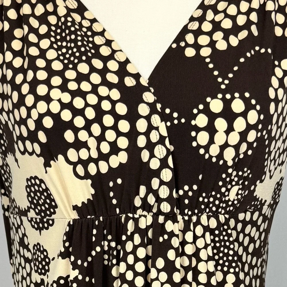Y2K Laundry by Design Fairy Grunge Short Sleeve Dress Brown Cream Floral Size 10